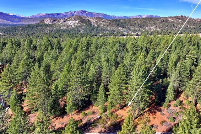 a view of a city with a mountain