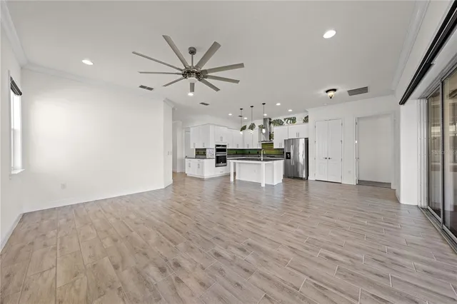 an empty room with a window