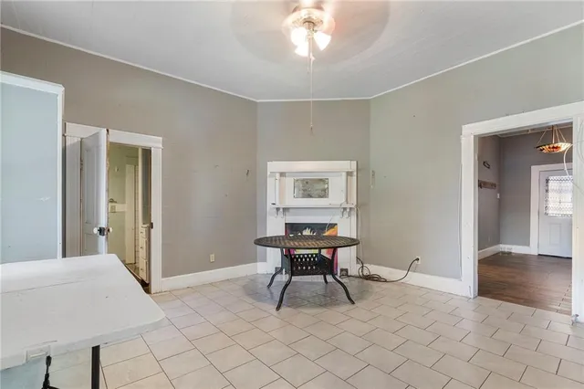 a workspace with furniture and window