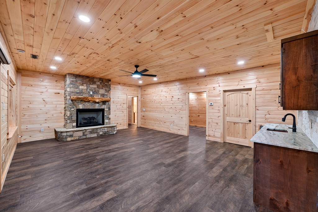 24 Earnest Alta Circle Blue Ridge, GA 30513 - Photo 20 of 38 Newly remodeled basement with gas fireplace