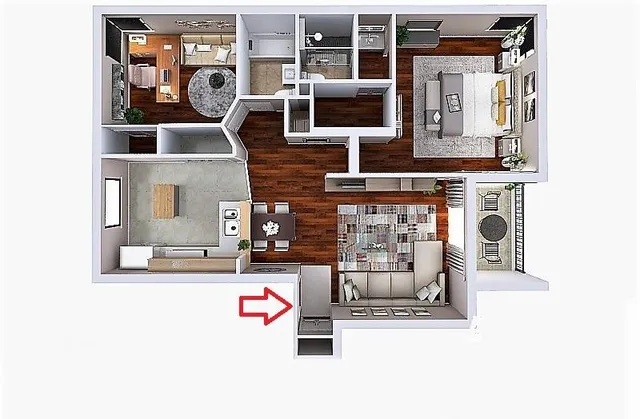 a picture of a living room with furniture