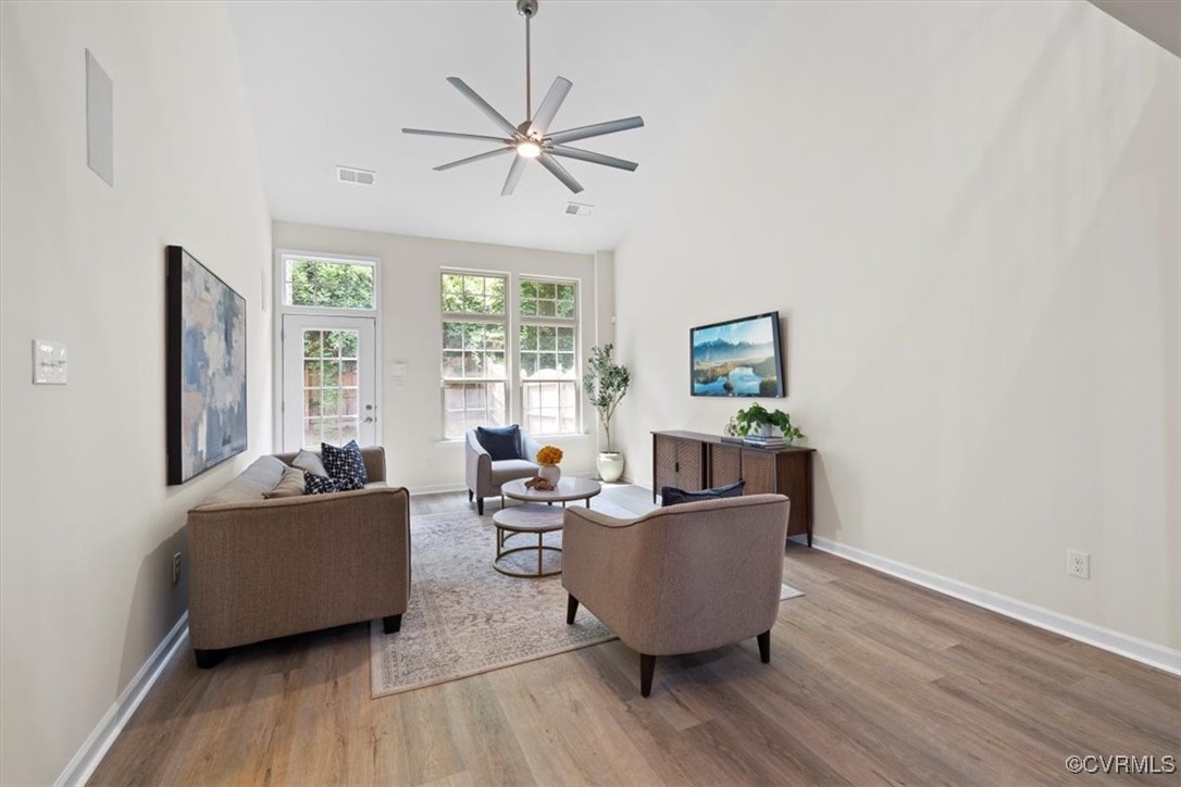 5801 Riverside Trail Richmond, VA 23225 - Photo 10 of 35 Living room featuring wood finished floors, high v