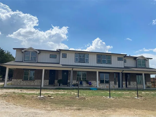 a front view of a building with street