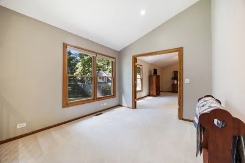 a view of a room that has a window