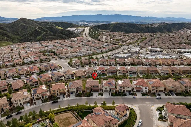 an aerial view of a city