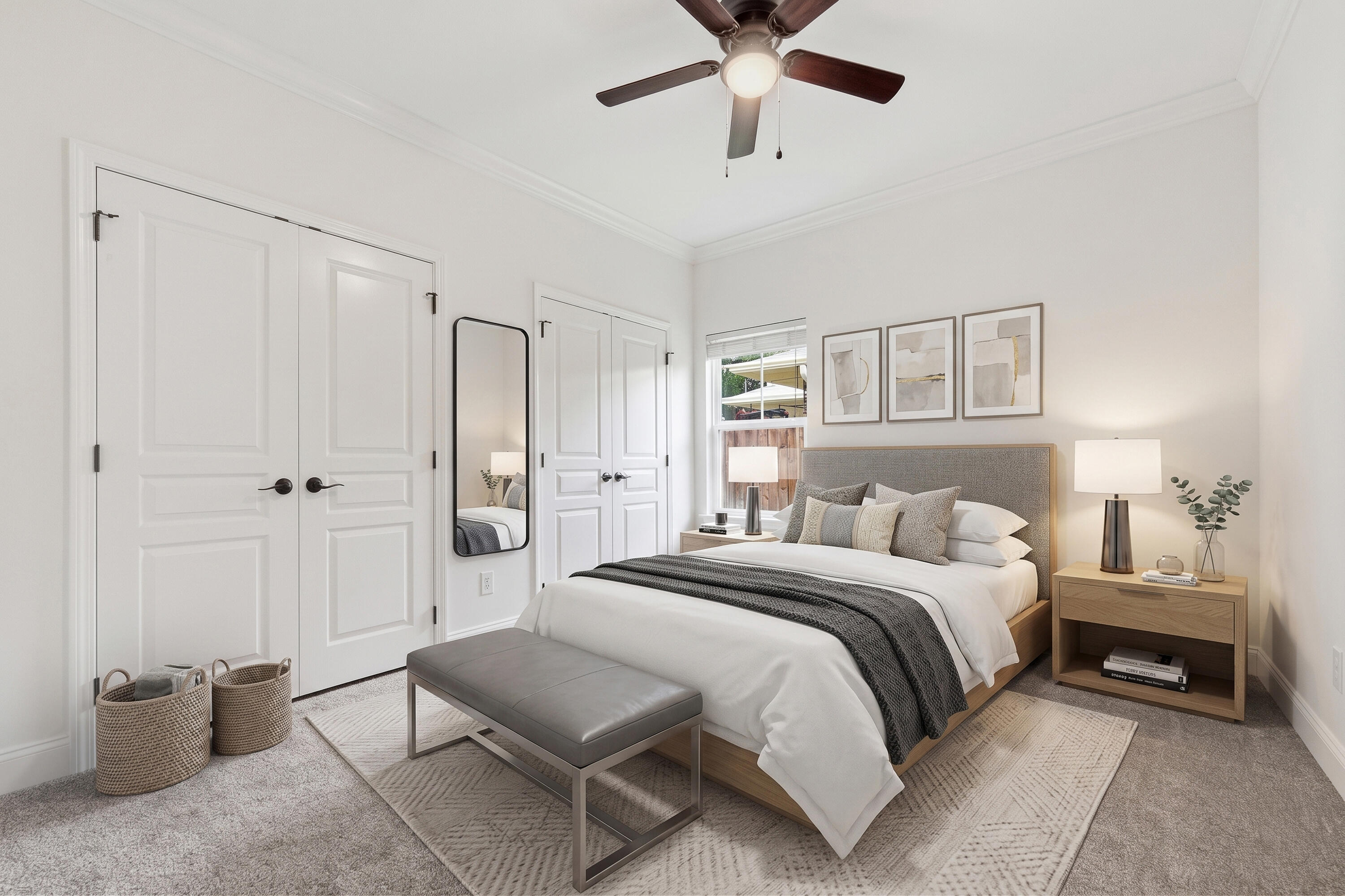 63 2nd Avenue Shalimar, FL 32579 - Photo 36 of 54 a bedroom with a bed and a chandelier