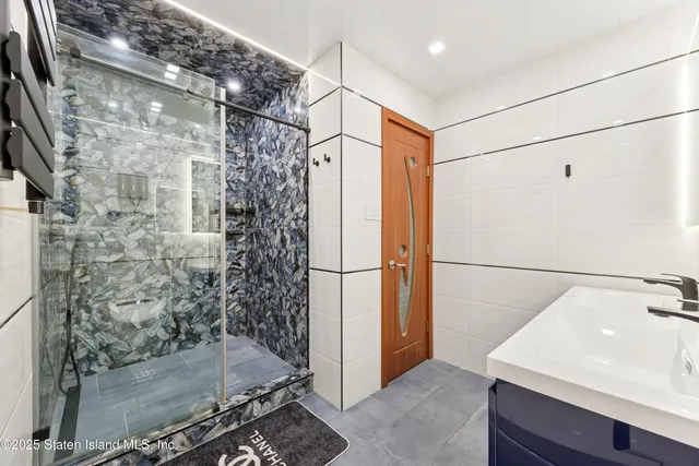 a bathroom with a shower