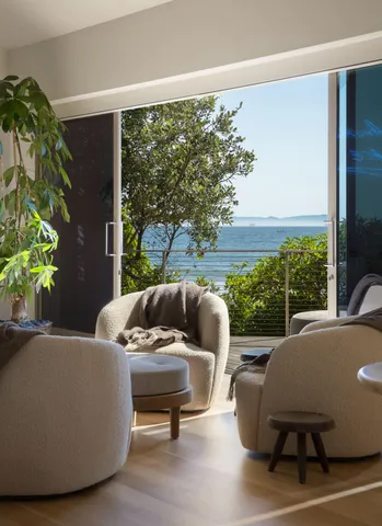 a outdoor view with a sitting space