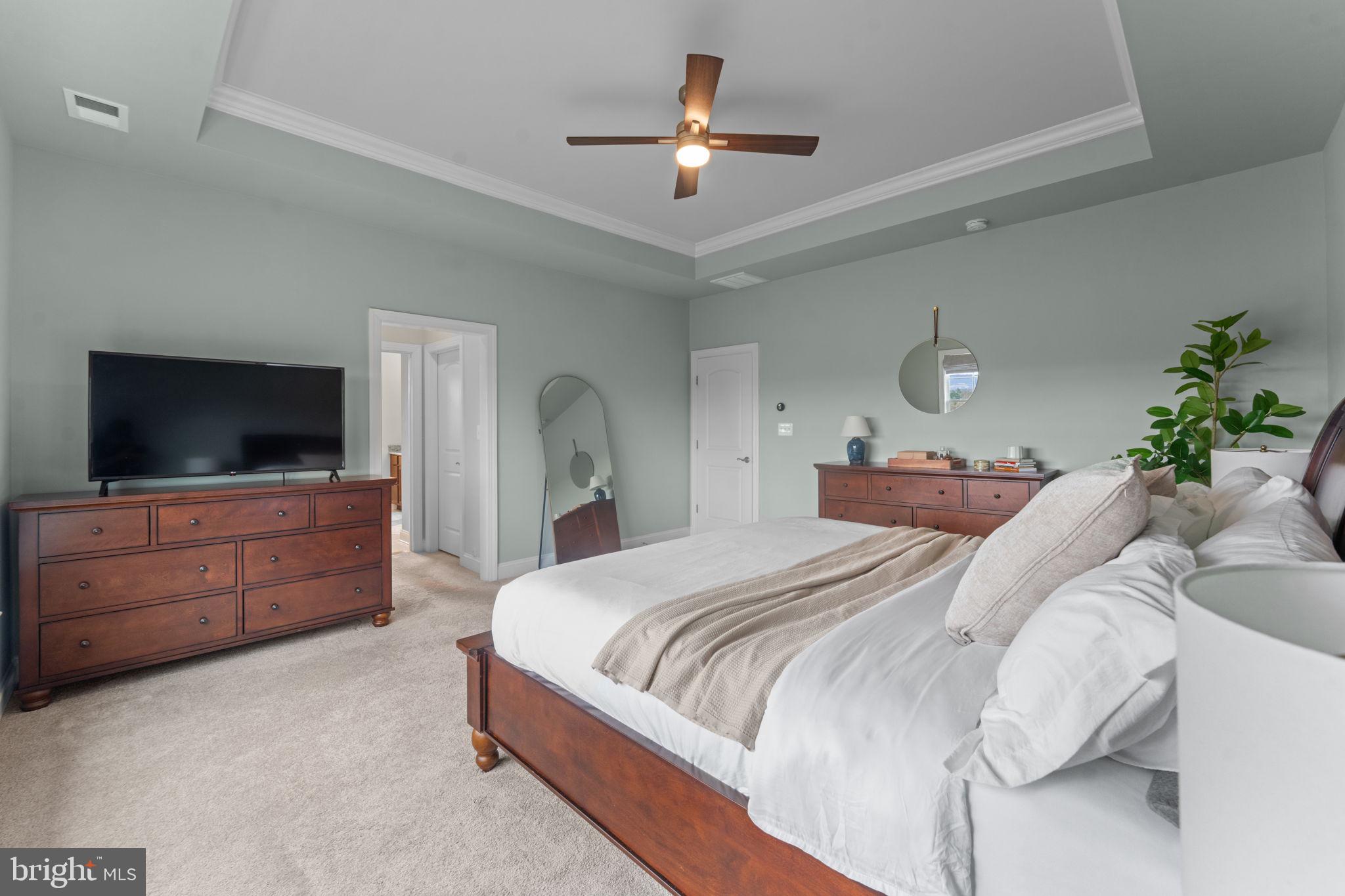 16756 Misty Ridge Lane Purcellville, VA 20132 - Photo 43 of 92 a bedroom with a bed a flat screen tv and a dresser