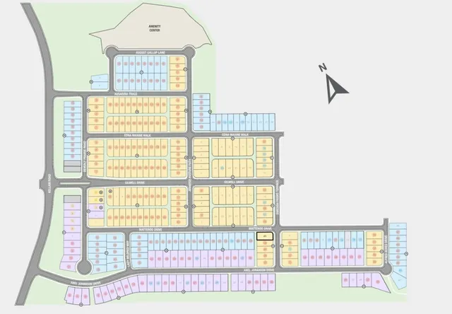 an aerial view of a house with outdoor space