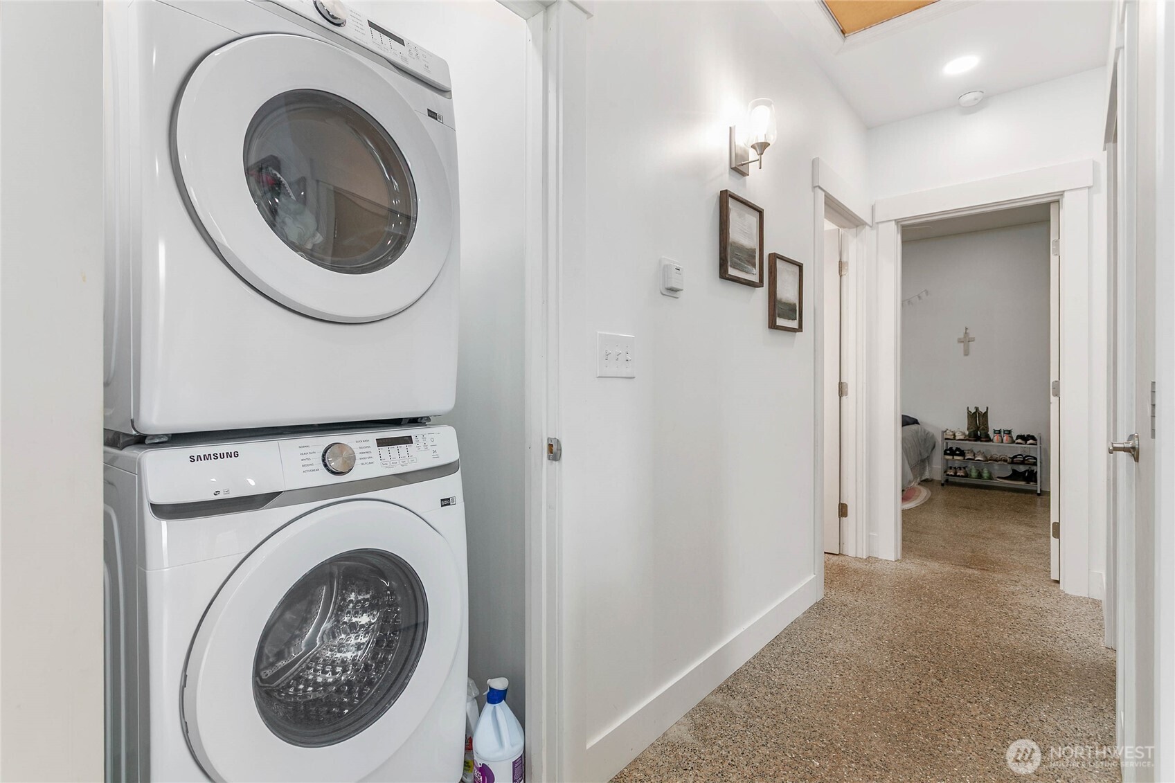 7393 Hannegan Road Lynden, WA 98264 - Photo 21 of 29 a view of a hallway with washer and dryer