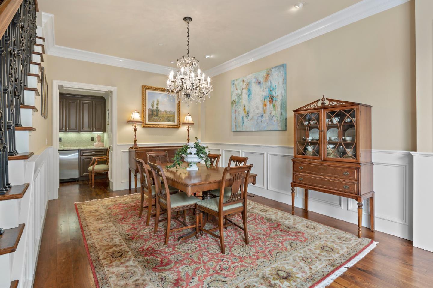 1187 Clark Way San Jose, CA 95125 - Photo 15 of 81 a view of a dining room with furniture wooden floor and a chandelier