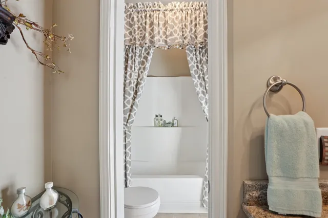 a view of swimming pool in front of residential houses