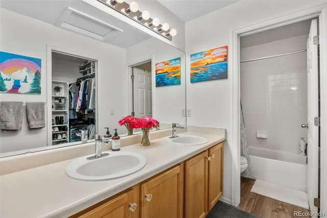 a bathroom with a sink a vanity and a mirror