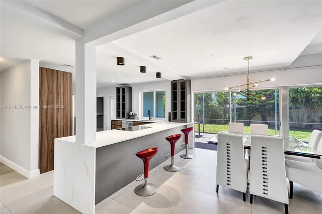 a view of kitchen with counter top space