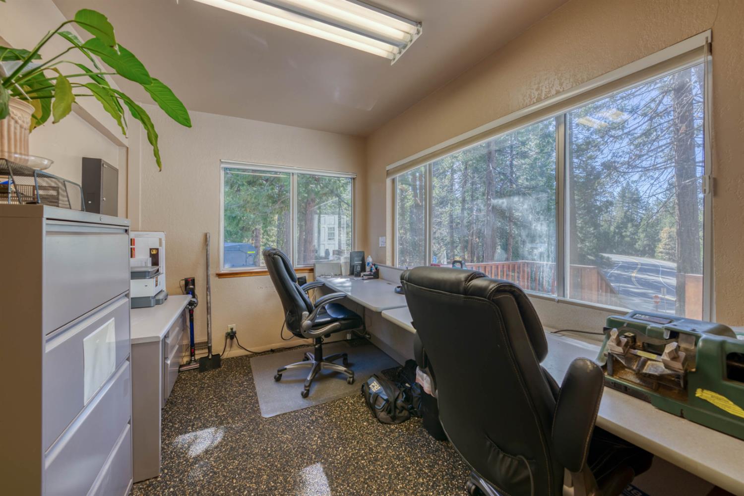 41593 Tollhouse Road Shaver Lake, CA 93664 - Photo 22 of 55 a living room with furniture and a floor to ceiling window