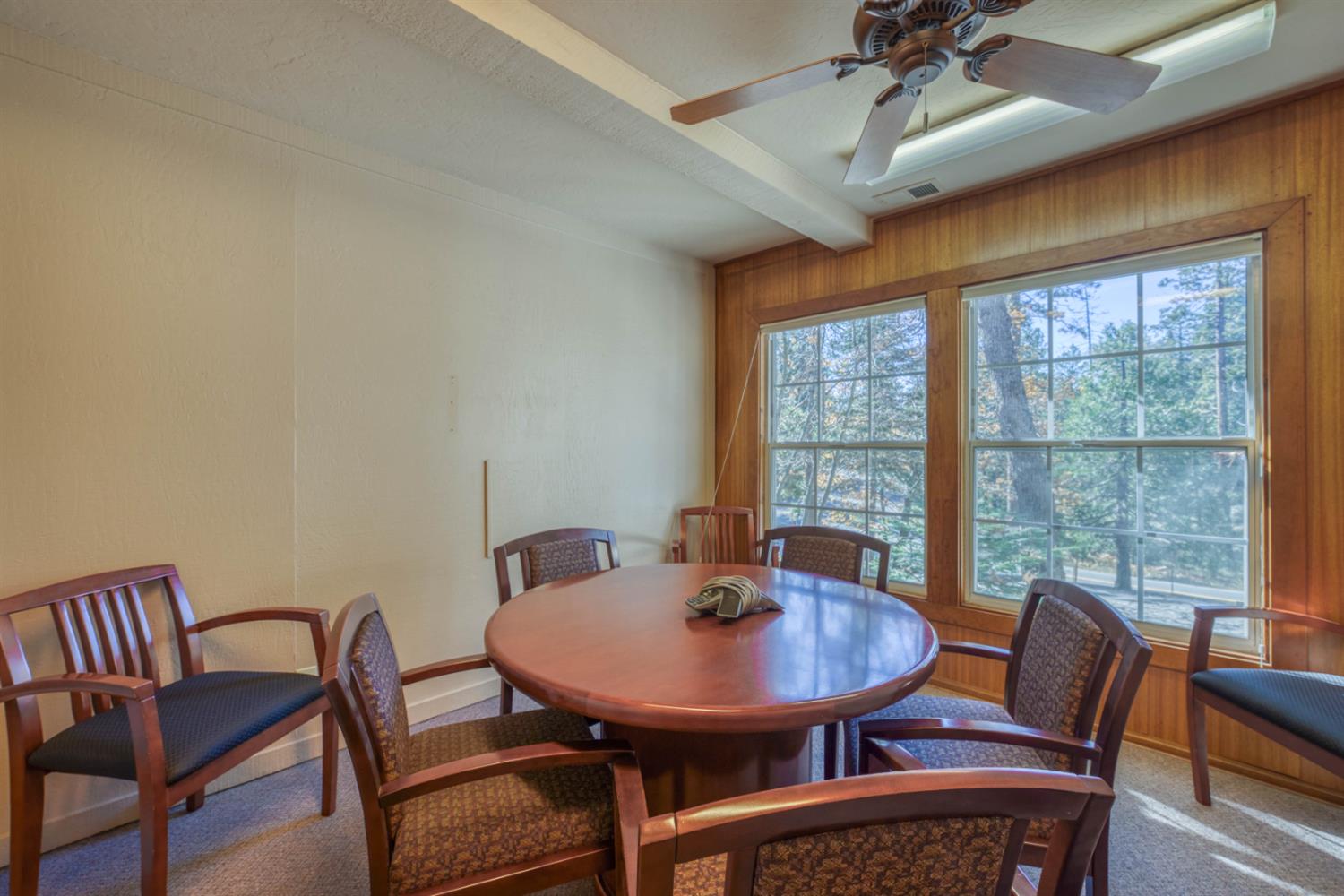 41593 Tollhouse Road Shaver Lake, CA 93664 - Photo 31 of 55 a view of a dining room with furniture window and outside view