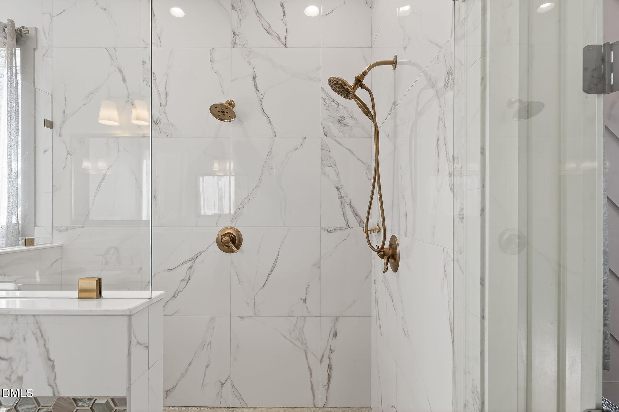 260 Freedom Road Smithfield, NC 27577 - Photo 43 of 75 a bathroom with a granite countertop shower sink and mirror