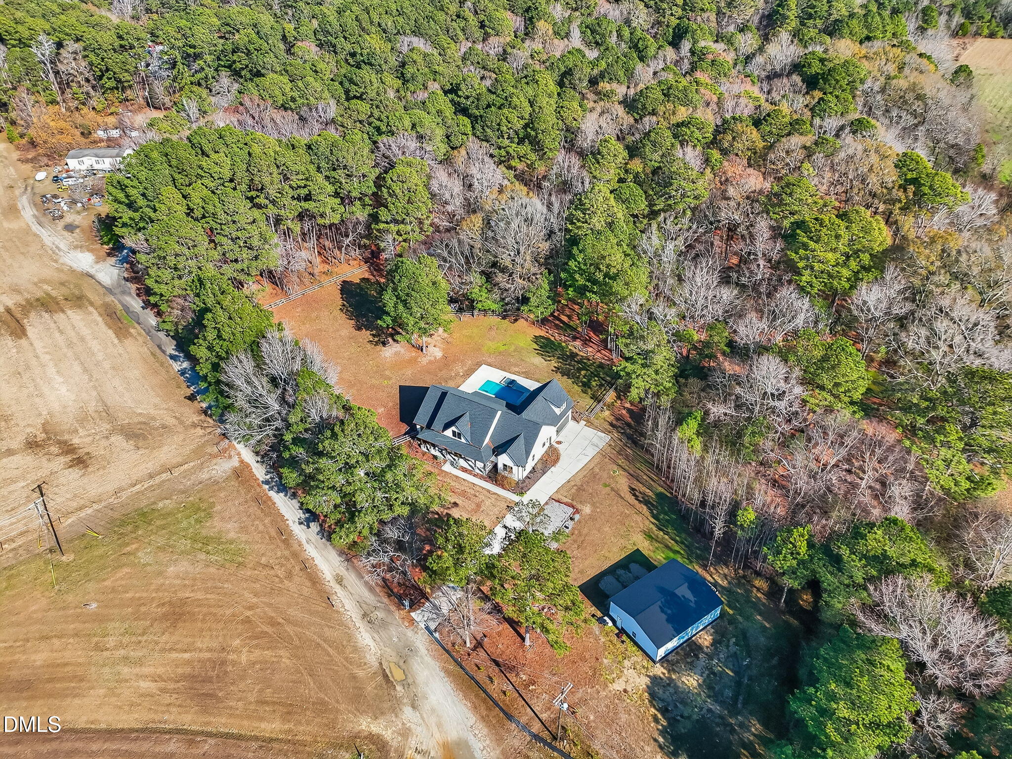 260 Freedom Road Smithfield, NC 27577 - Photo 67 of 75 an aerial view of a house with a yard