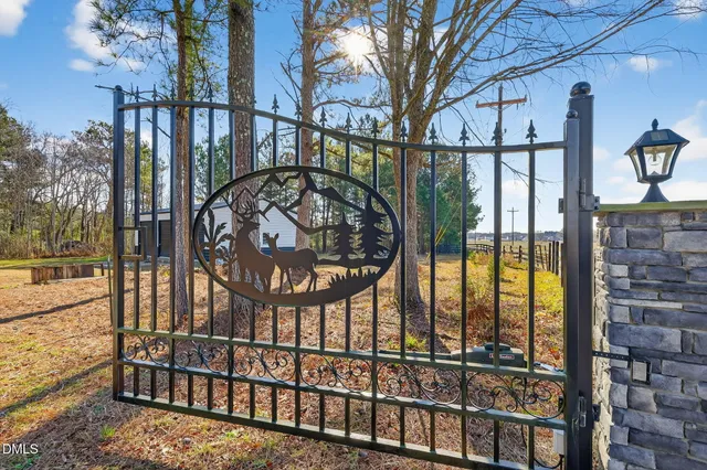 a view of a house with backyard and trees