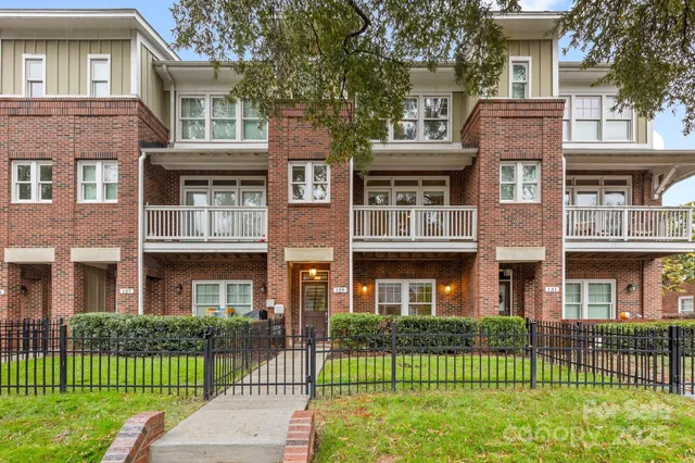 front view of a brick building