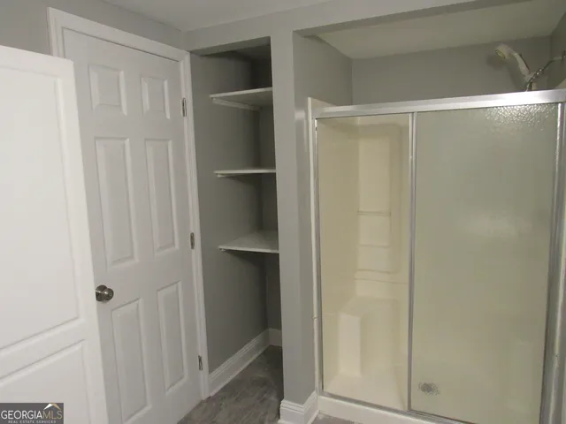 an empty room with a window