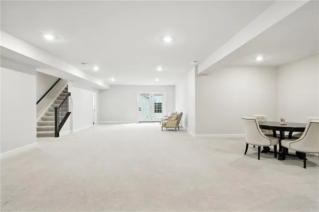 a view of a room with chairs