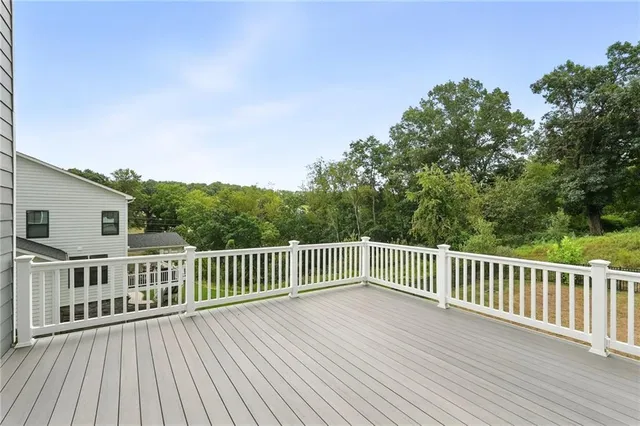 a view of a wooden deck