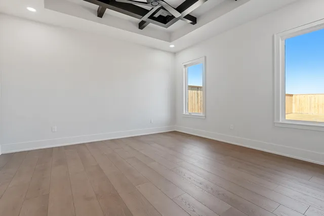 a view of cabinets and window