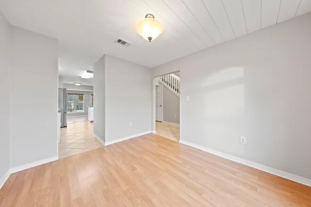 an empty room with a window