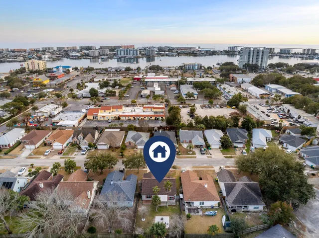 an aerial view of a city with lots of residential buildings