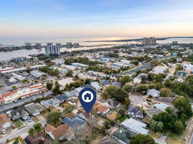 an aerial view of a city