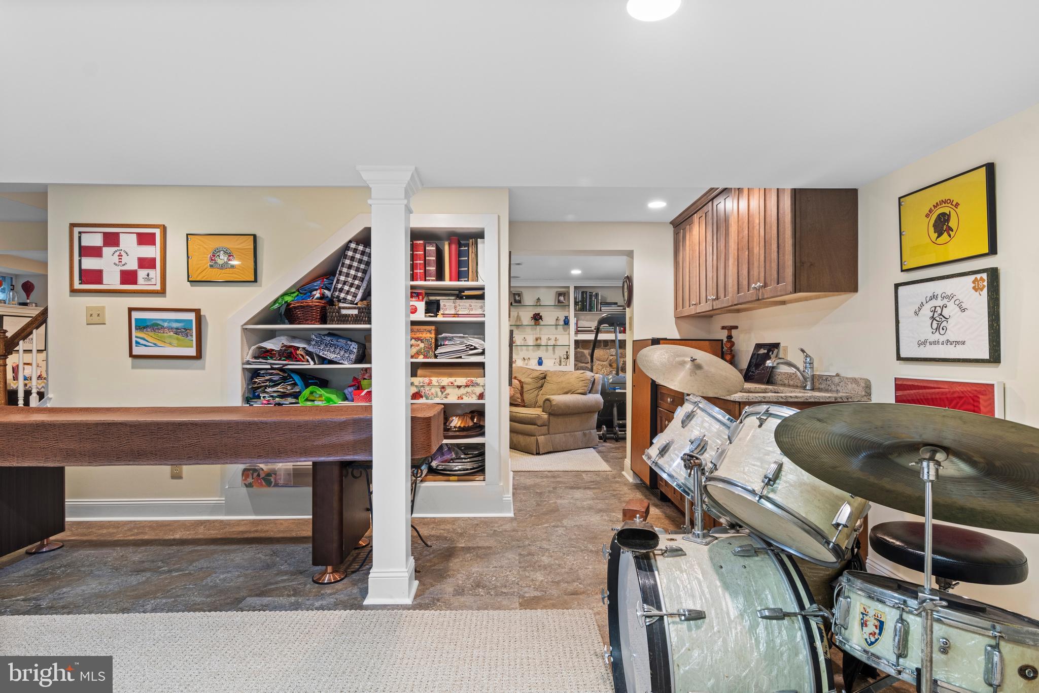 8 Cedarbrook Road Ardmore, PA 19003 - Photo 31 of 39 Finished Lower Level Rec Room Built-Ins
