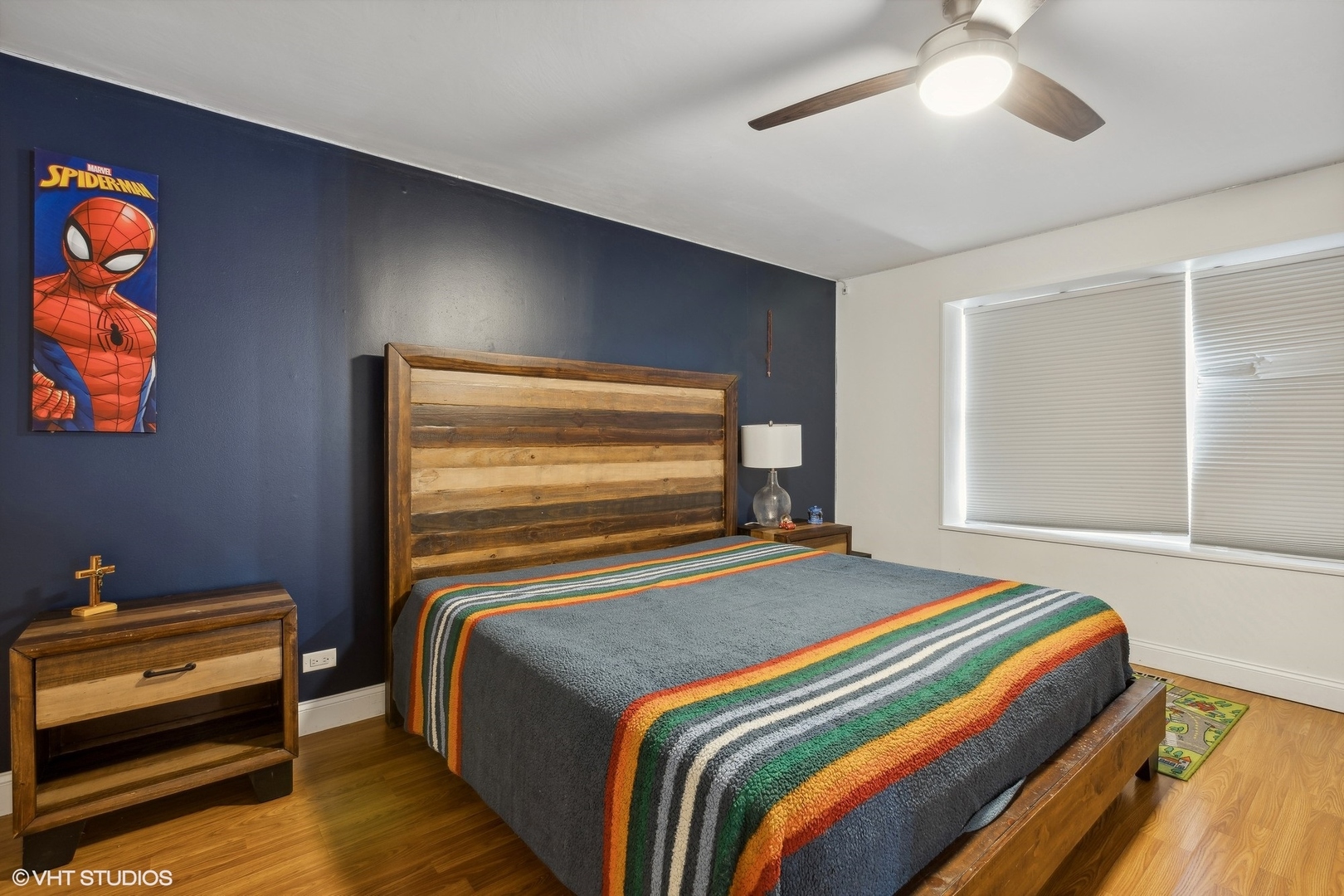 3243 Gresham Lane East Aurora, IL 60504 - Photo 17 of 28 a bedroom with a bed and a ceiling fan