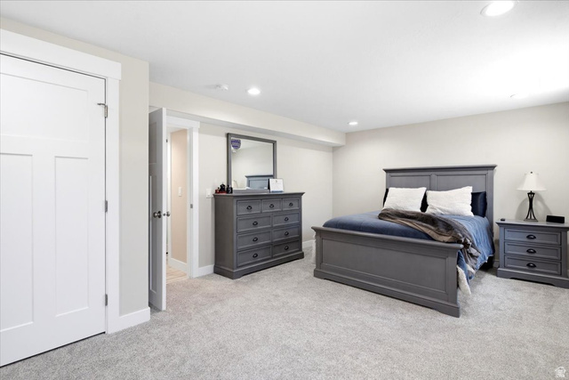 2973 West Red Sand Rd Haven Ogden, UT 84401 - Photo 25 of 30 Carpeted room with recessed lighting and a neutral wall color