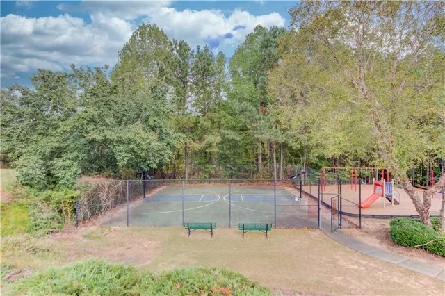 a view of a backyard of a house