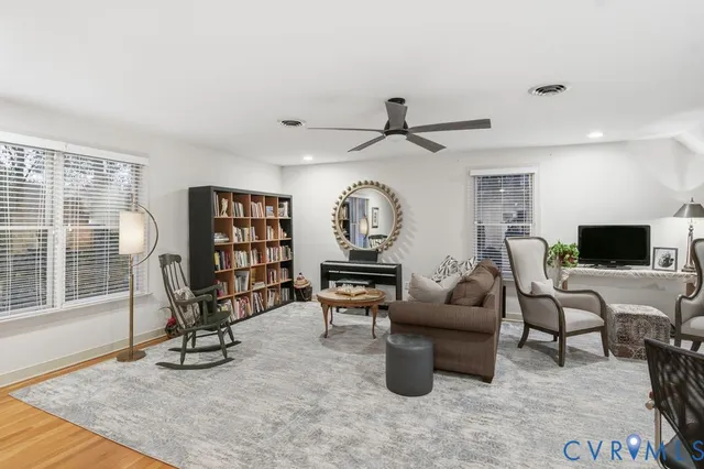 a living room with furniture