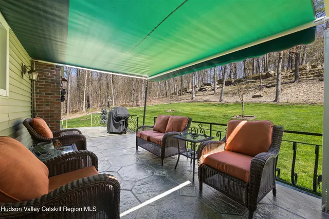 a outdoor living space with furniture and garden