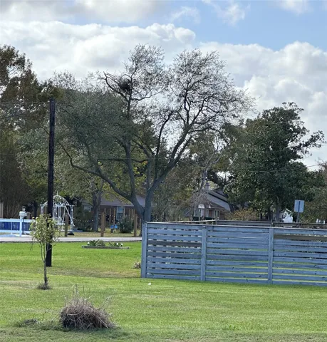 a view of a bench in a yard