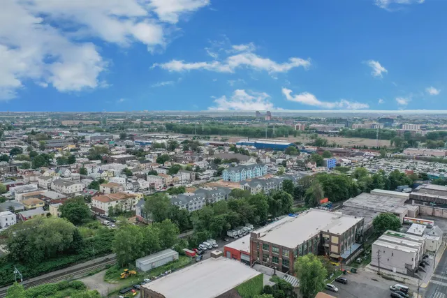 an aerial view of a city