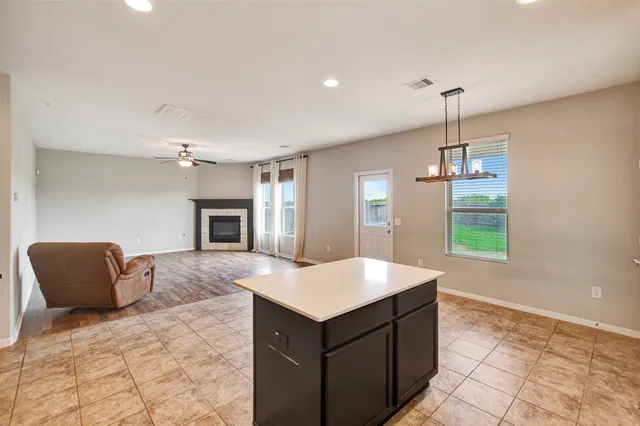 a view of kitchen and living room