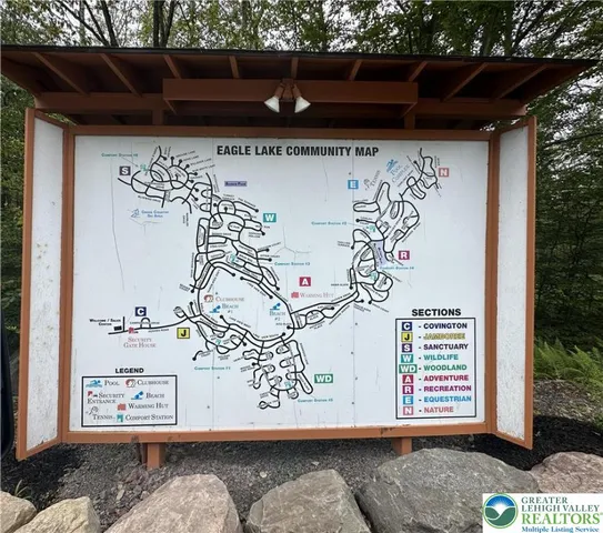 a view of a park with large trees