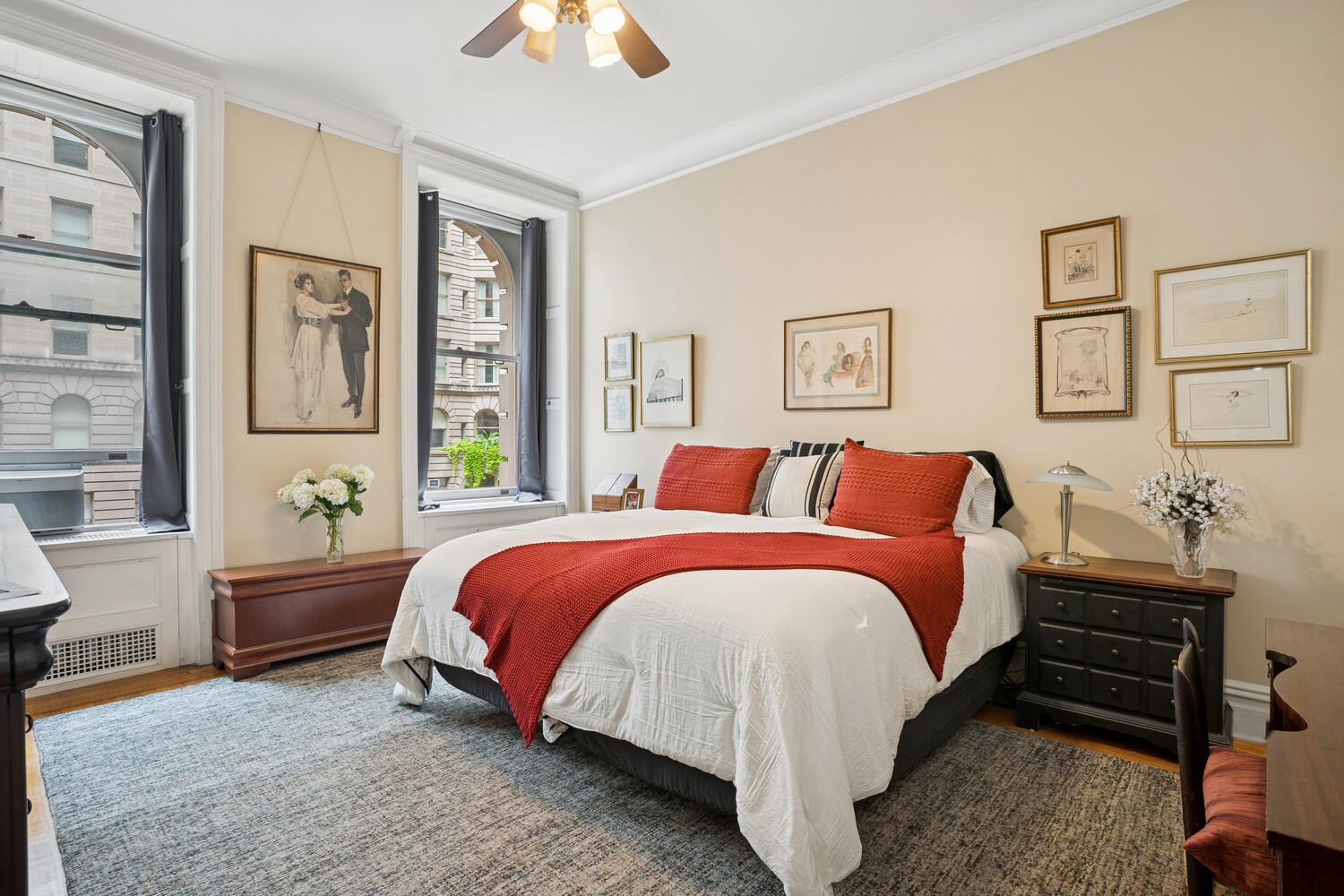 390 West End Avenue, Unit 3DN Manhattan, NY 10024 - Photo 5 of 8 a bedroom with a bed and a chandelier