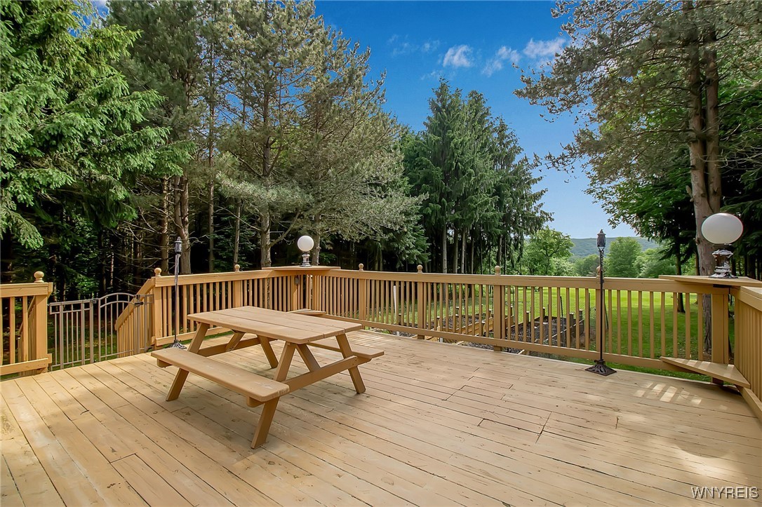 6553 Vermont Hill Road Wales, NY 14139 - Photo 44 of 50 large rear deck and picnic table