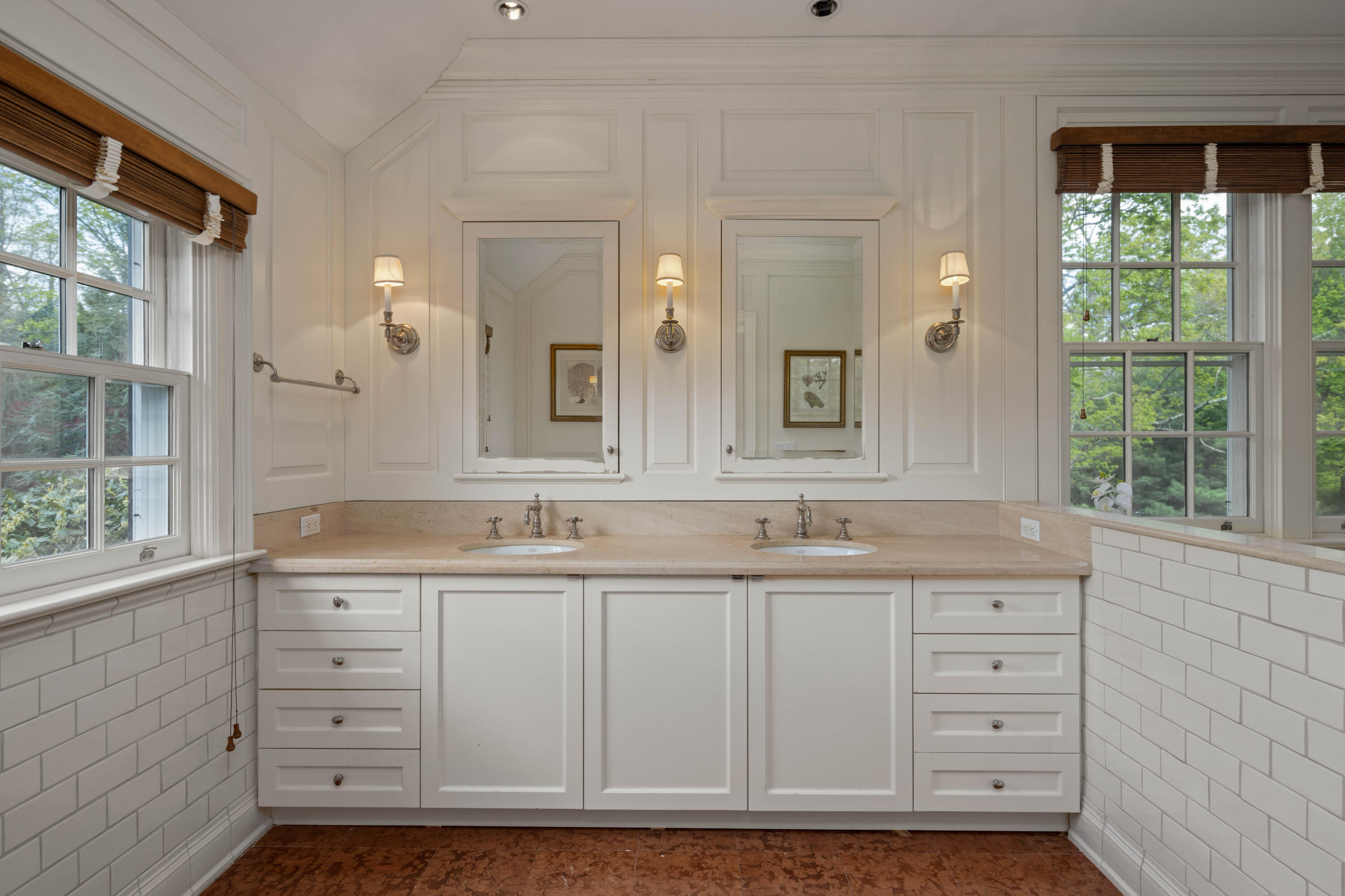 625 Oenoke Ridge New Canaan, CT 06840 - Photo 26 of 40 a bathroom with a granite countertop sink mirror and window