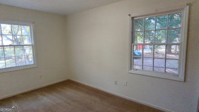 an empty room with a window