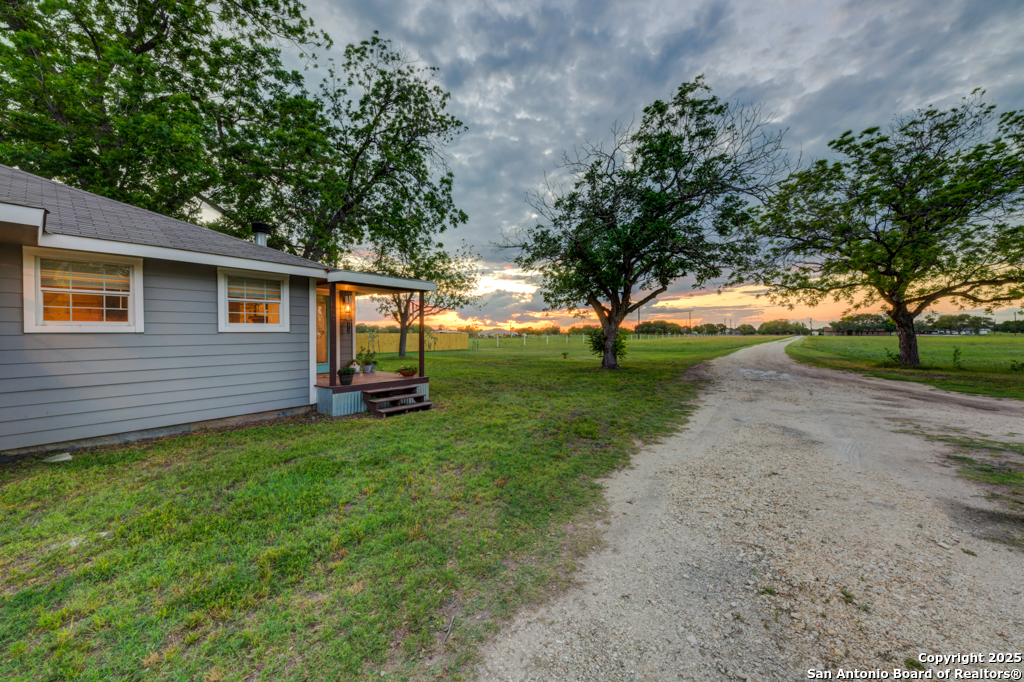 15592 Miller Road St. Hedwig, TX 78152 - Photo 2 of 47 a view of a backyard with large trees