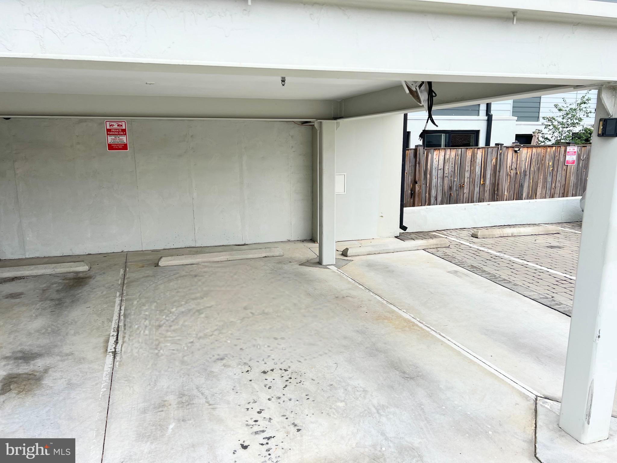 a view of a garage