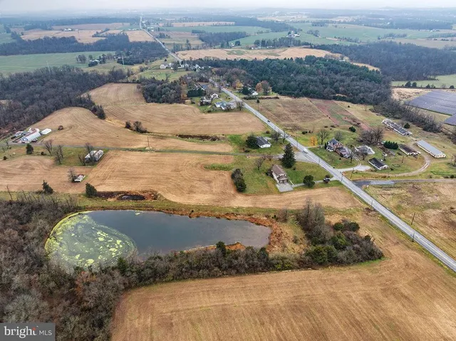 an aerial view of a house