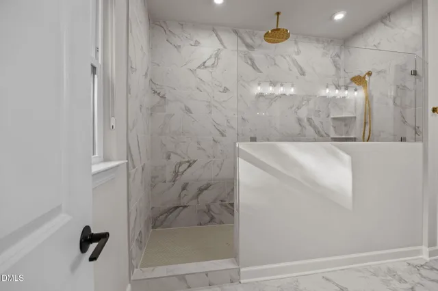 a bathroom with a shower